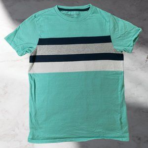 Aéropostale Men's Light Green Tee with Stripes (Size S)